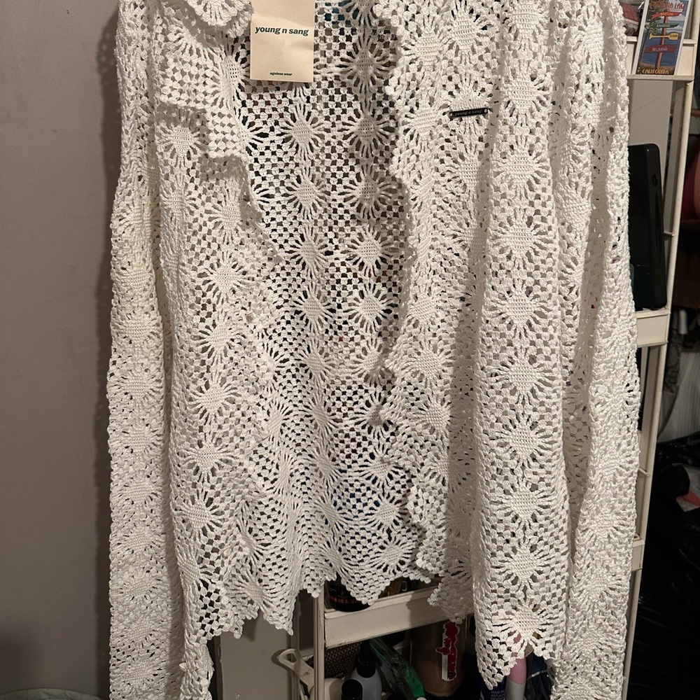 White Crochet Jacket